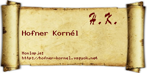 Hofner Kornél névjegykártya