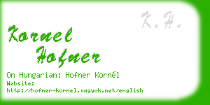 kornel hofner business card